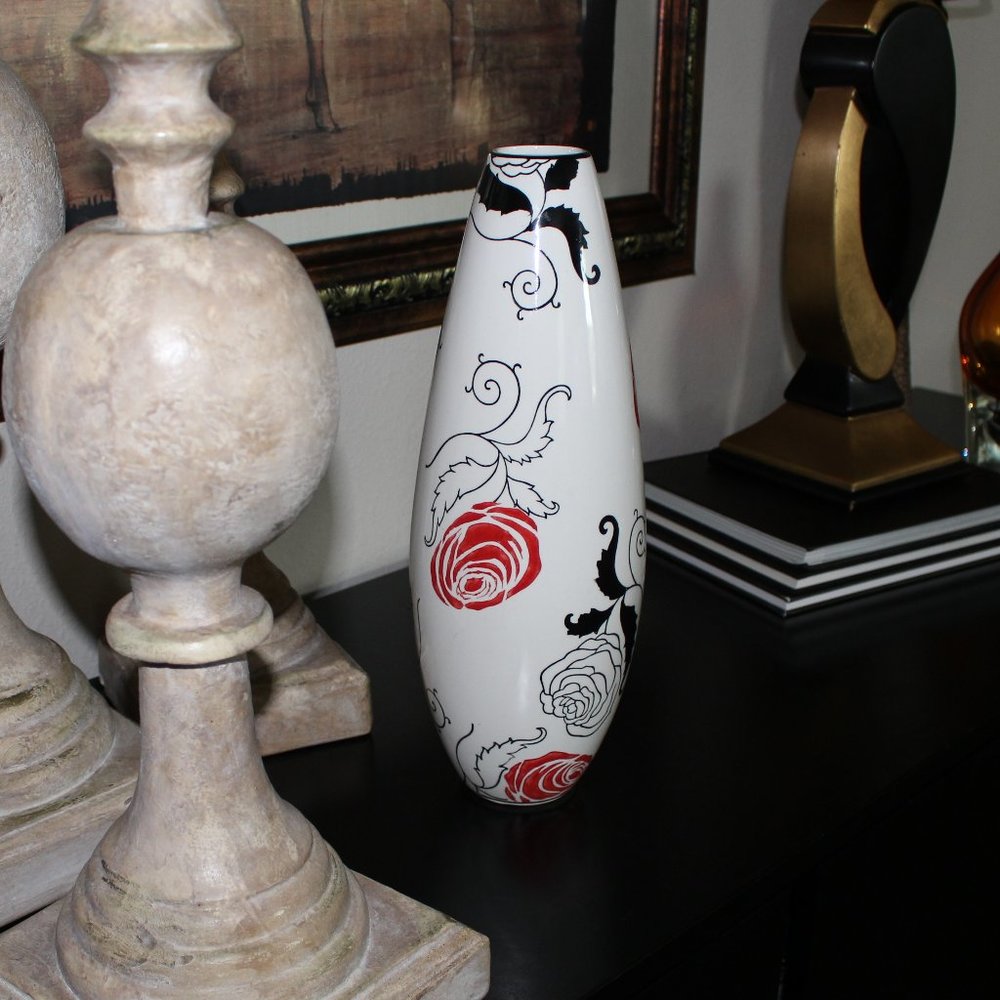 Floral Stencil Vase